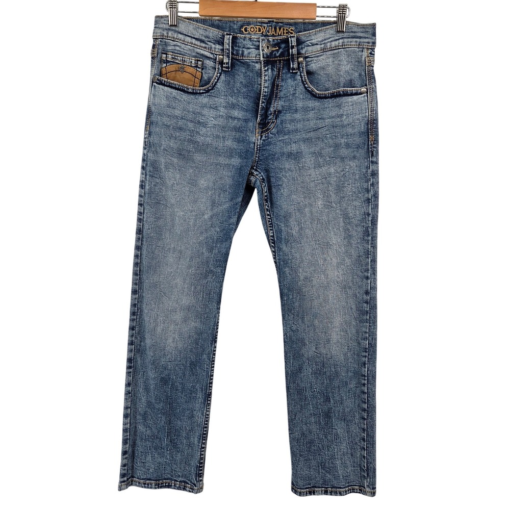Cody James Jackson‎ Slim Straight Denim Jeans Clover Leaf Wash Western 32x30